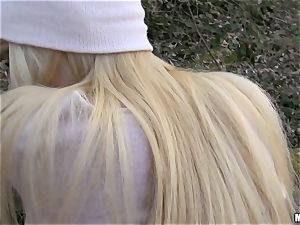 uber-sexy Hungarian blond stunner Kiara Lord romped out in nature